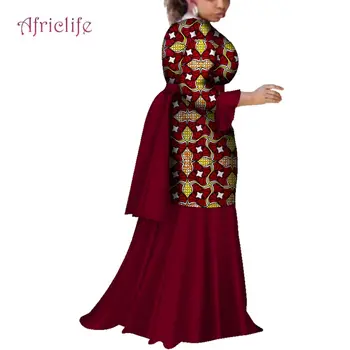 Afrikos Tradicinių Drabužių Moterims Šalis Vestuvių Suknelė Ankara Moterų Blyksnius Rankovės Dashiki Afrikos Spausdinti Ilga Suknelė WY4103