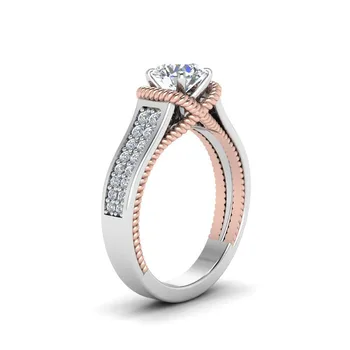 Modyle mados žiedas naujas stilius Pagalvėlių iškirpti 4ct 5A Cirkonis akmuo, sidabro Spalvos Sužadėtuvių Vestuvių juostoje Žiedas moterims