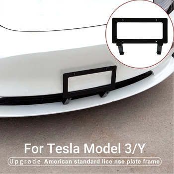 Naujas Energijos Automobilio Licenciją Plokštės Rėmas Apsaugos Dangtelis Tesla Model 3/Y Modifikuotų Išoriniai Priedai Artefaktas Dalys 2022-2017