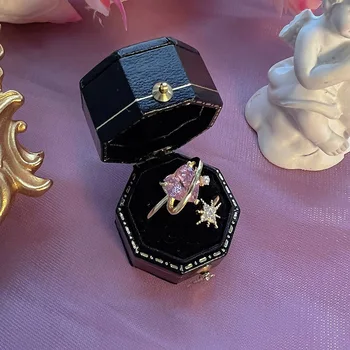 Puikus Rožinis Šviesos Prabanga Saldus Mergina Atidarymo Žiedas Nišą Dizainas Šviesos Prabangos Didelės Prasmės Žiedas