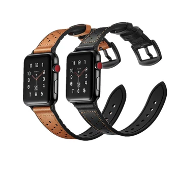YOOSIDE natūralios Odos & Silikono Žiūrėti Juosta, Diržu, Apple Watch Serijos 3/2/1 42MM 38MM Pakeitimo Apyrankę Watchbands